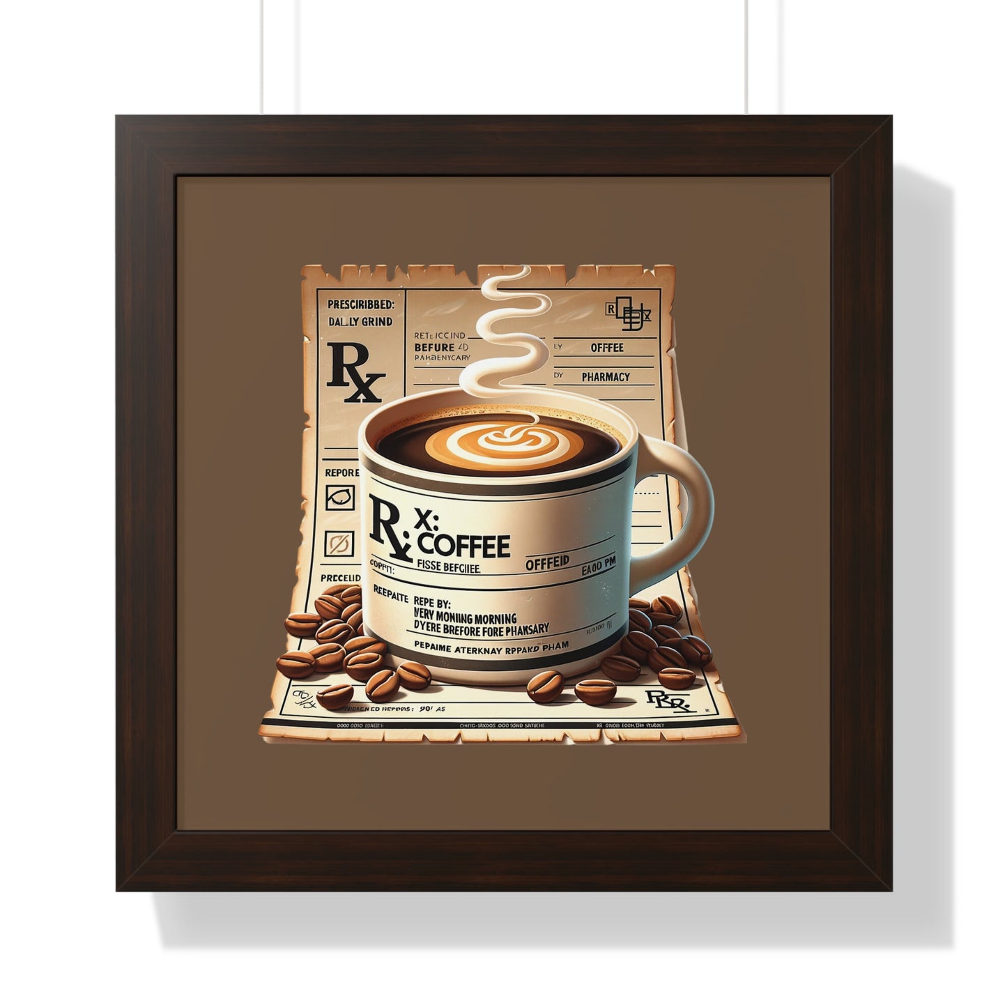 "Rx Coffee" Framed Poster