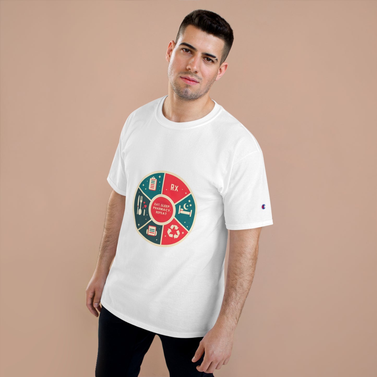 "Eat, Sleep, Pharmacy, Repeat" Champion T-Shirt