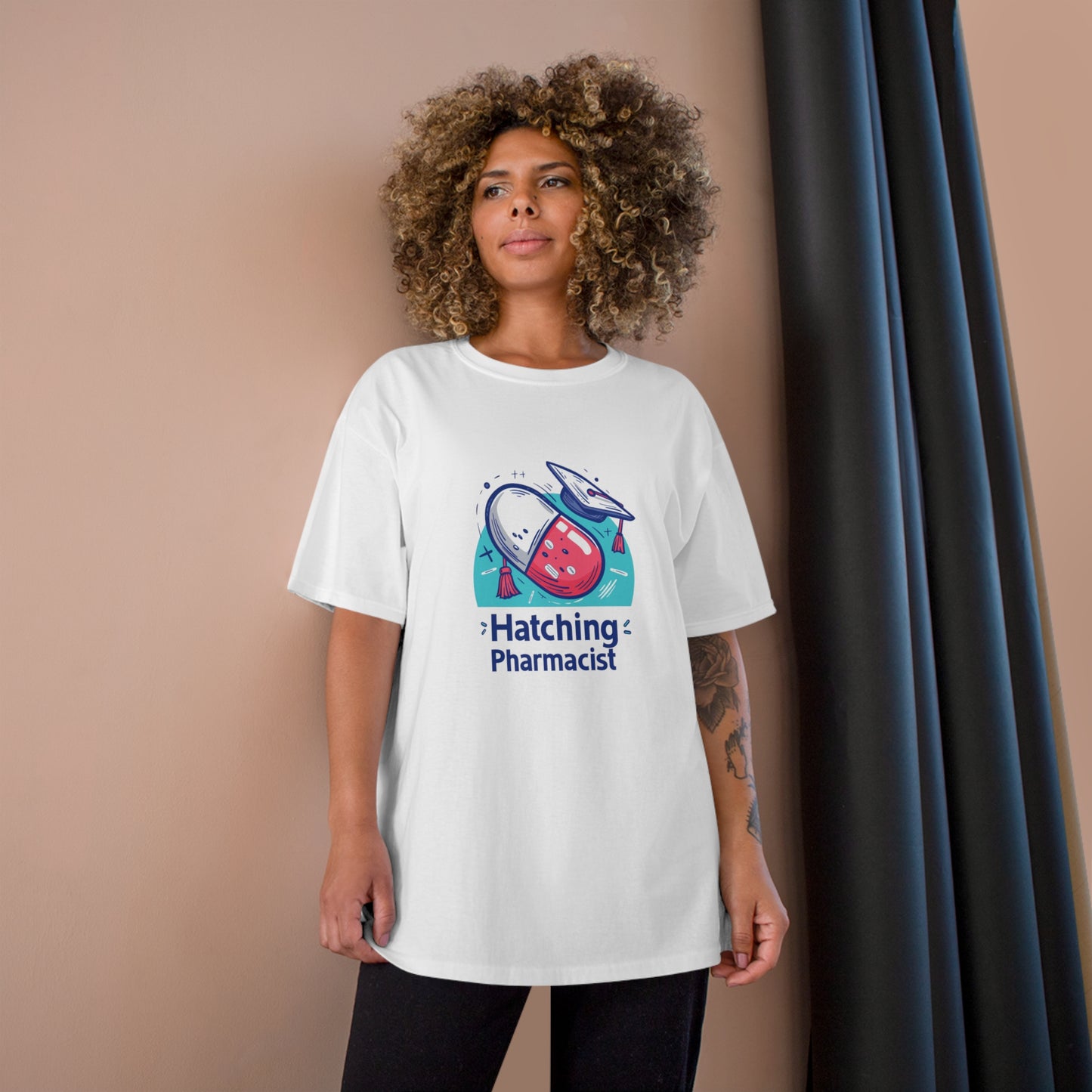 "Hatching Pharmacist" Champion T-Shirt