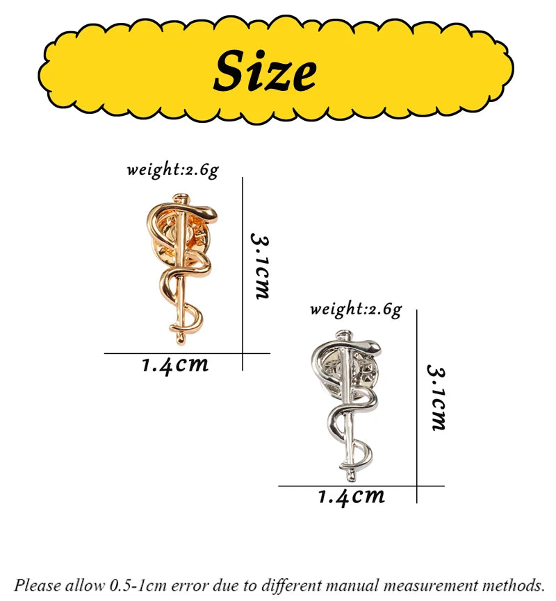 "Rod of Asclepius" Pin